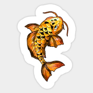 Golden Koi Carp Fish Sticker